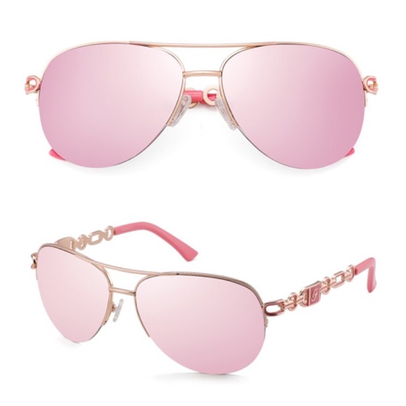 Fenchi Classic Pink Mirrored Aviator Sunglasses - Picture 4 of 16